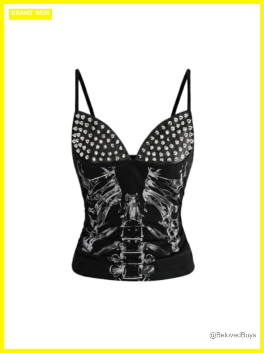 Women's Graphic Studded Sleeveless Gothic Cami Top